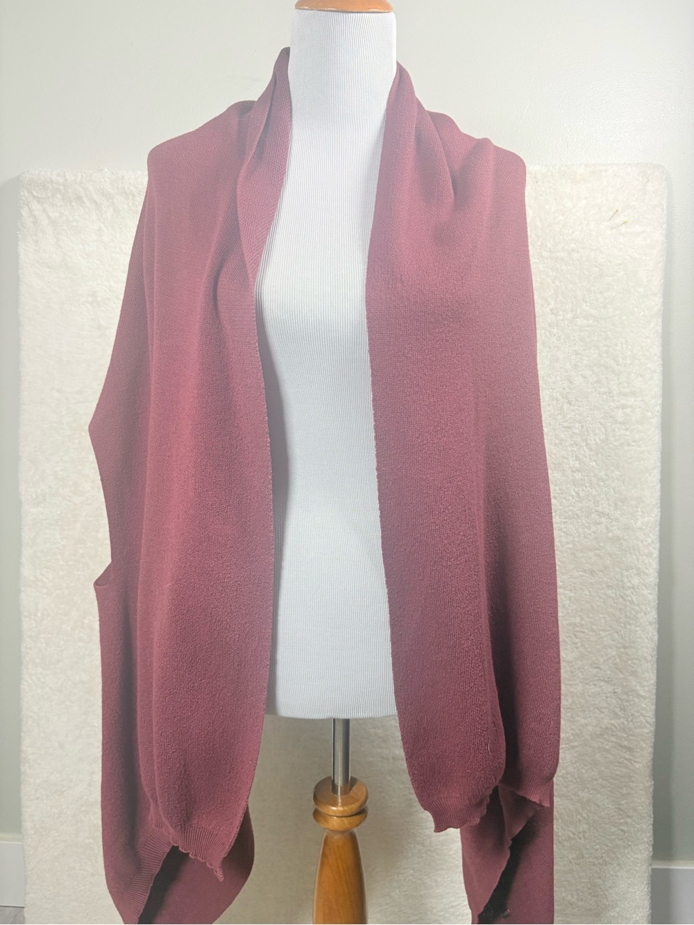 Savvi Cozy Open-Front Women's Sweater Shawl - Dusty Rose one size. 0625